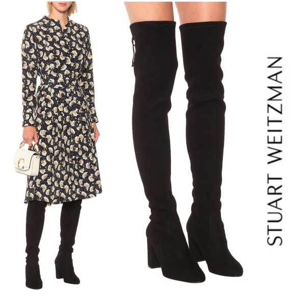 Stuart Weitzman Shoes - Sexy Chic Stuart Weitzman Black Suede OTK Boots